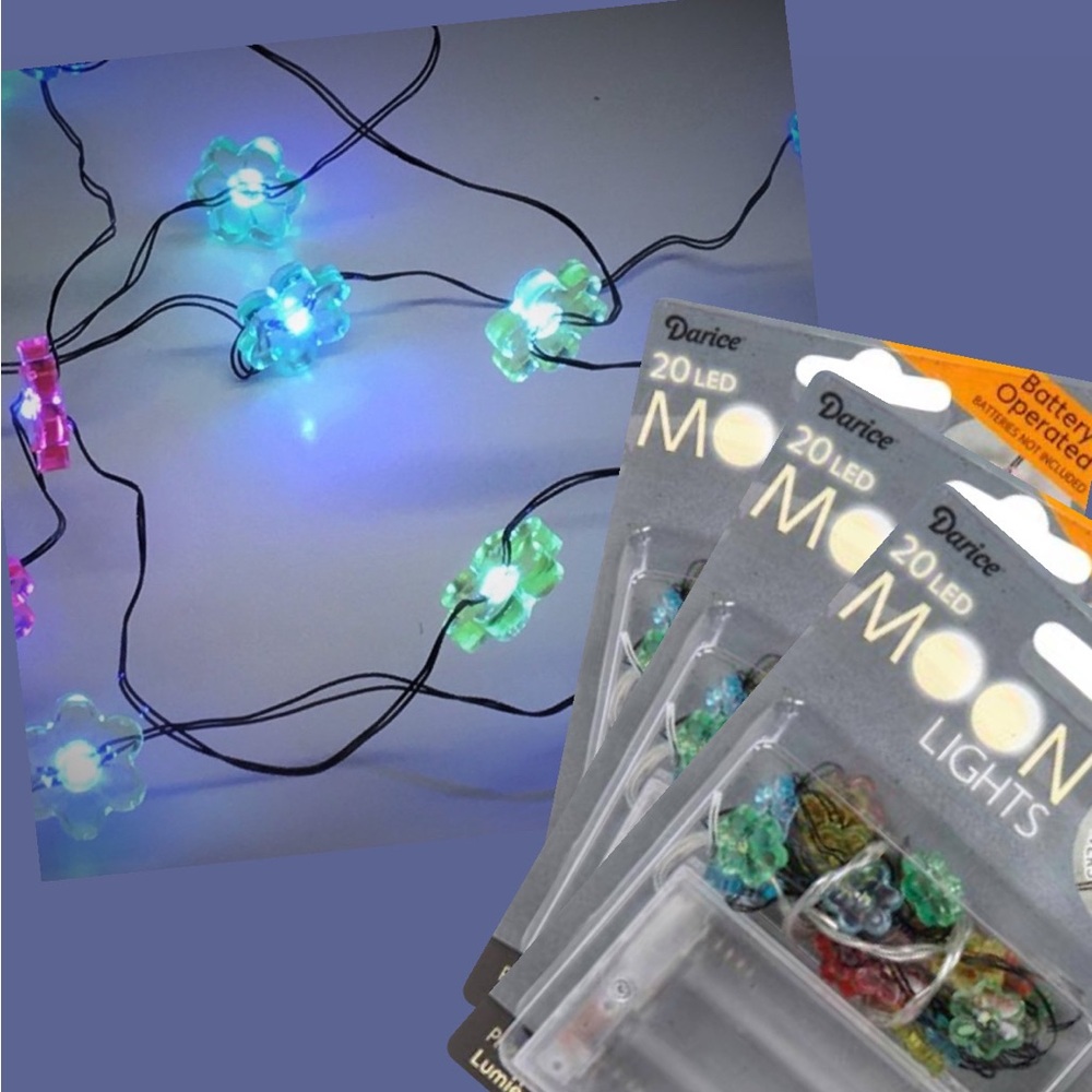 Set of 3 - Multicolor Flower String Lights Battery Operated
